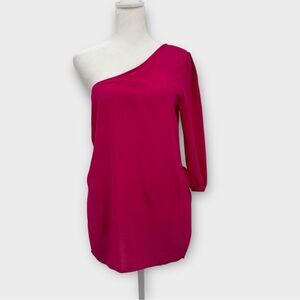 Anthropologie Whisper One Shoulder Long Sleeve Blouse in Pink Women’s Size S